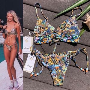 MAAJI Runway Set - Charlotte Longline Bikini Top & Sunny Ruched Cheeky Bottoms S